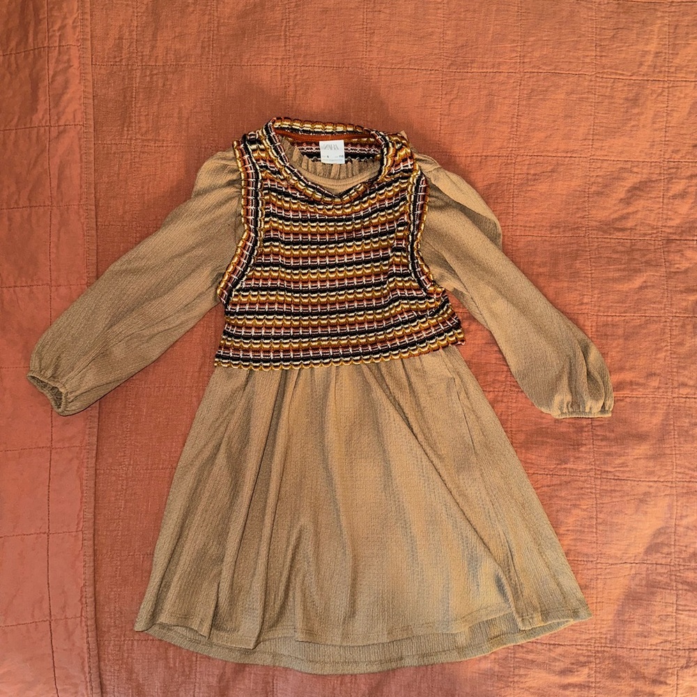 Zara Girls Dress with Sweater Vest Size 6